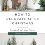 Winter decor for shelves with text overlay